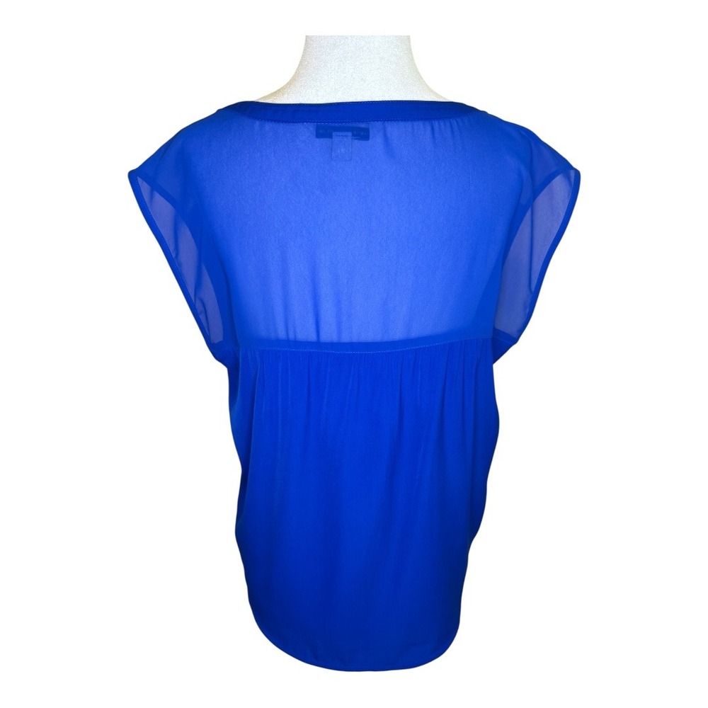 American Eagle Outfitters Blue Sleeveless Blouse Tie Front Top Medium - Picture 3 of 7